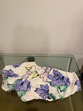 A New Day Cream-Lined Floral Top with Elastic Neck